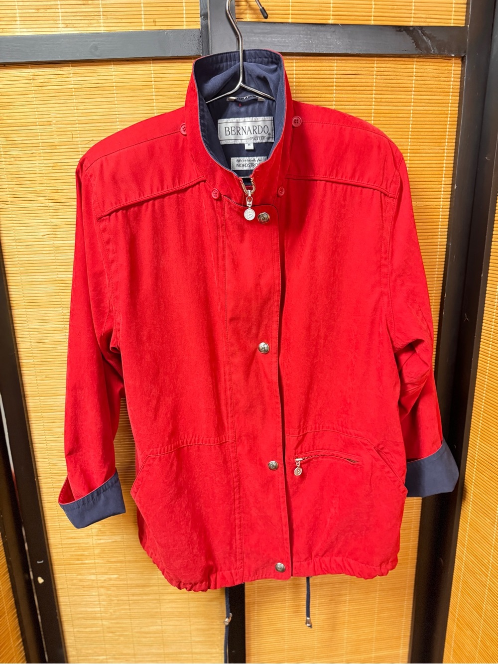 Bernardo Petite Nordstrom Vintage Red Navy Blue Colorblock Jacket Medium